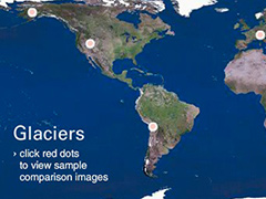 An interactive exploration of how global warming is affecting sea ice, glaciers and continental ice sheets world wide.